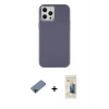 MARSİLYAN™- iPhone 12 Pro Max Kılıf Çekirdek Çizgi - Siyah 6D Mat Seramik Hayalet Nano Ekran Koruyucu + Shine Kamera Lens Koruma Cam - SH