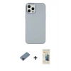 MARSİLYAN™- iPhone 12 Pro Max Kılıf Çekirdek Çizgi - Siyah 6D Mat Seramik Hayalet Nano Ekran Koruyucu + Shine Kamera Lens Koruma Cam - SH