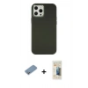 MARSİLYAN™- iPhone 12 Pro Max Kılıf Çekirdek Çizgi - Siyah 6D Mat Seramik Hayalet Nano Ekran Koruyucu + Shine Kamera Lens Koruma Cam - GS