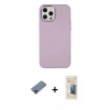 MARSİLYAN™- iPhone 12 Pro Max Kılıf Çekirdek Çizgi - Siyah 6D Mat Seramik Hayalet Nano Ekran Koruyucu + Shine Kamera Lens Koruma Cam - SH
