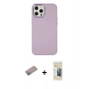MARSİLYAN™- iPhone 12 Pro Max Kılıf Çekirdek Çizgi - Siyah 6D Mat Seramik Hayalet Nano Ekran Koruyucu + Shine Kamera Lens Koruma Cam - SABE