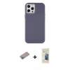 MARSİLYAN™- iPhone 12 Pro Max Kılıf Çekirdek Çizgi - Siyah 6D Mat Seramik Hayalet Nano Ekran Koruyucu + Shine Kamera Lens Koruma Cam - SABE
