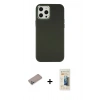 MARSİLYAN™- iPhone 12 Pro Max Kılıf Çekirdek Çizgi - Siyah 6D Mat Seramik Hayalet Nano Ekran Koruyucu + Shine Kamera Lens Koruma Cam - SABE
