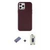 MARSİLYAN™- iPhone 12 Pro Max Kılıf Çekirdek Çizgi - Siyah Bilvis Hayalet Cam Ekran Koruyucu + Metal Kamera Lens Koruma Cam - GD