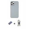 MARSİLYAN™- iPhone 12 Pro Max Kılıf Çekirdek Çizgi - Siyah Bilvis Hayalet Cam Ekran Koruyucu + Metal Kamera Lens Koruma Cam - GD