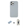 MARSİLYAN™- iPhone 12 Pro Max Kılıf Çekirdek Çizgi - Siyah Bilvis Hayalet Cam Ekran Koruyucu + Shine Kamera Lens Koruma Cam - MI