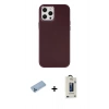 MARSİLYAN™- iPhone 12 Pro Max Kılıf Çekirdek Çizgi - Siyah Bilvis Hayalet Cam Ekran Koruyucu + Shine Kamera Lens Koruma Cam - MI