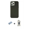 MARSİLYAN™- iPhone 12 Pro Max Kılıf Çekirdek Çizgi - Siyah Bilvis Hayalet Cam Ekran Koruyucu + Shine Kamera Lens Koruma Cam - MI