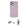 MARSİLYAN™- iPhone 12 Pro Max Kılıf Çekirdek Çizgi - Siyah Bilvis Hayalet Cam Ekran Koruyucu + Renkli Kamera Lens Koruma Cam - PE