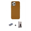 MARSİLYAN™- iPhone 12 Pro Max Kılıf Çekirdek Çizgi - Siyah Bilvis Hayalet Cam Ekran Koruyucu + Renkli Kamera Lens Koruma Cam - SI