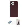 MARSİLYAN™- iPhone 12 Pro Max Kılıf Çekirdek Çizgi - Siyah Bilvis Hayalet Cam Ekran Koruyucu + Shine Kamera Lens Koruma Cam - GS