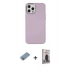 MARSİLYAN™- iPhone 12 Pro Max Kılıf Çekirdek Çizgi - Siyah Bilvis Hayalet Cam Ekran Koruyucu + Shine Kamera Lens Koruma Cam - GI