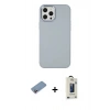 MARSİLYAN™- iPhone 12 Pro Max Kılıf Çekirdek Çizgi - Siyah Bilvis Hayalet Cam Ekran Koruyucu + Shine Kamera Lens Koruma Cam - PE