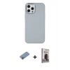 MARSİLYAN™- iPhone 12 Pro Max Kılıf Çekirdek Çizgi - Siyah Bilvis Hayalet Cam Ekran Koruyucu + Shine Kamera Lens Koruma Cam - PE