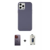 MARSİLYAN™- iPhone 12 Pro Max Kılıf Çekirdek Çizgi - Siyah Bilvis Hayalet Cam Ekran Koruyucu + Neon Fosforlu Kamera Lens - TU