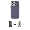MARSİLYAN™- iPhone 12 Pro Max Kılıf Çekirdek Çizgi - Siyah Bilvis Hayalet Cam Ekran Koruyucu + Neon Fosforlu Kamera Lens - YL