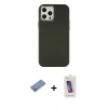 MARSİLYAN™- iPhone 12 Pro Max Kılıf Çekirdek Çizgi - Siyah Joko 5D Cam + Shine Kamera Lens Koruma Cam - GS
