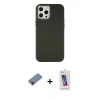 MARSİLYAN™- iPhone 12 Pro Max Kılıf Çekirdek Çizgi - Siyah Joko 5D Cam + Metal Kamera Lens Koruma Cam - KI