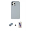MARSİLYAN™- iPhone 12 Pro Max Kılıf Çekirdek Çizgi - Siyah Joko 5D Cam + Metal Kamera Lens Koruma Cam - KI