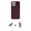 MARSİLYAN™- iPhone 12 Pro Max Kılıf Çekirdek Çizgi - Siyah Joko 5D Cam + Metal Kamera Lens Koruma Cam - KI