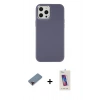 MARSİLYAN™- iPhone 12 Pro Max Kılıf Çekirdek Çizgi - Siyah Joko 5D Cam + Metal Kamera Lens Koruma Cam - KI