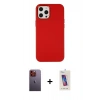 MARSİLYAN™- iPhone 12 Pro Max Kılıf Çekirdek Çizgi - Siyah Joko 5D Cam + Neon Fosforlu Kamera Lens - TU