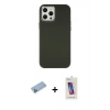 MARSİLYAN™- iPhone 12 Pro Max Kılıf Çekirdek Çizgi - Siyah Joko 5D Cam + Shine Kamera Lens Koruma Cam - MI