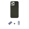 MARSİLYAN™- iPhone 12 Pro Max Kılıf Çekirdek Çizgi - Siyah Joko Magic 5D Cam + Metal Kamera Lens Koruma Cam - GD