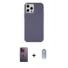 MARSİLYAN™- iPhone 12 Pro Max Kılıf Çekirdek Çizgi - Siyah Joko Magic 5D Cam + Turuncu Neon Fosforlu Kamera Lens