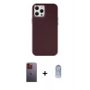 MARSİLYAN™- iPhone 12 Pro Max Kılıf Çekirdek Çizgi - Siyah Joko Magic 5D Cam + Turuncu Neon Fosforlu Kamera Lens