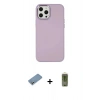 MARSİLYAN™- iPhone 12 Pro Max Kılıf Çekirdek Çizgi - Siyah Joko Magic 5D Hayalet Cam + Gümüş Shine Kamera Lens Koruma Cam