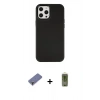 MARSİLYAN™- iPhone 12 Pro Max Kılıf Çekirdek Çizgi - Siyah Joko Magic 5D Hayalet Cam + Metal Kamera Lens Koruma Cam - GD