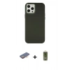 MARSİLYAN™- iPhone 12 Pro Max Kılıf Çekirdek Çizgi - Siyah Joko Magic 5D Hayalet Cam + Renkli Kamera Lens Koruma Cam - TU