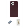 MARSİLYAN™- iPhone 12 Pro Max Kılıf Çekirdek Çizgi - Siyah Mat Seramik Nano Ekran Koruyucu + Metal Kamera Lens Koruma Cam - KI