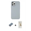 MARSİLYAN™- iPhone 12 Pro Max Kılıf Çekirdek Çizgi - Siyah Mat Seramik Nano Ekran Koruyucu + Metal Kamera Lens Koruma Cam - KI