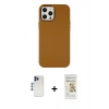 MARSİLYAN™- iPhone 12 Pro Max Kılıf Çekirdek Çizgi - Siyah Mat Seramik Nano Ekran Koruyucu + Shine Kamera Lens - LT
