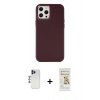 MARSİLYAN™- iPhone 12 Pro Max Kılıf Çekirdek Çizgi - Siyah Mat Seramik Nano Ekran Koruyucu + Shine Kamera Lens - LT