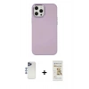 MARSİLYAN™- iPhone 12 Pro Max Kılıf Çekirdek Çizgi - Siyah Mat Seramik Nano Ekran Koruyucu + Shine Kamera Lens - LT