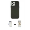 MARSİLYAN™- iPhone 12 Pro Max Kılıf Çekirdek Çizgi - Siyah Mat Seramik Nano Ekran Koruyucu + Shine Kamera Lens - LT