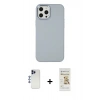 MARSİLYAN™- iPhone 12 Pro Max Kılıf Çekirdek Çizgi - Siyah Mat Seramik Nano Ekran Koruyucu + Shine Kamera Lens - LT