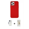 MARSİLYAN™- iPhone 12 Pro Max Kılıf Çekirdek Çizgi - Siyah Mat Seramik Nano Ekran Koruyucu + Shine Kamera Lens - LT