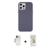 MARSİLYAN™- iPhone 12 Pro Max Kılıf Çekirdek Çizgi - Siyah Mat Seramik Nano Ekran Koruyucu + Shine Kamera Lens - LT