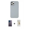 MARSİLYAN™- iPhone 12 Pro Max Kılıf Çekirdek Çizgi - Siyah Mat Seramik Nano Ekran Koruyucu + Neon Fosforlu Kamera Lens - MI