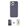 MARSİLYAN™- iPhone 12 Pro Max Kılıf Çekirdek Çizgi - Siyah Mat Seramik Nano Ekran Koruyucu + Neon Fosforlu Kamera Lens - YL