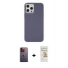 MARSİLYAN™- iPhone 12 Pro Max Kılıf Çekirdek Çizgi - Siyah Mat Seramik Nano Ekran Koruyucu + Neon Fosforlu Kamera Lens - TU