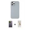 MARSİLYAN™- iPhone 12 Pro Max Kılıf Çekirdek Çizgi - Siyah Mat Seramik Nano Ekran Koruyucu + Neon Fosforlu Kamera Lens - YL
