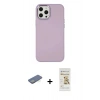 MARSİLYAN™- iPhone 12 Pro Max Kılıf Çekirdek Çizgi - Siyah Mat Seramik Nano Ekran Koruyucu + Renkli Kamera Lens Koruma Cam - YL