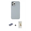 MARSİLYAN™- iPhone 12 Pro Max Kılıf Çekirdek Çizgi - Siyah Mat Seramik Nano Ekran Koruyucu + Renkli Kamera Lens Koruma Cam - MI