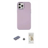 MARSİLYAN™- iPhone 12 Pro Max Kılıf Çekirdek Çizgi - Siyah Mat Seramik Nano Ekran Koruyucu + Renkli Kamera Lens Koruma Cam - MI