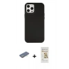 MARSİLYAN™- iPhone 12 Pro Max Kılıf Çekirdek Çizgi - Siyah Mat Seramik Nano Ekran Koruyucu + Renkli Kamera Lens Koruma Cam - YL